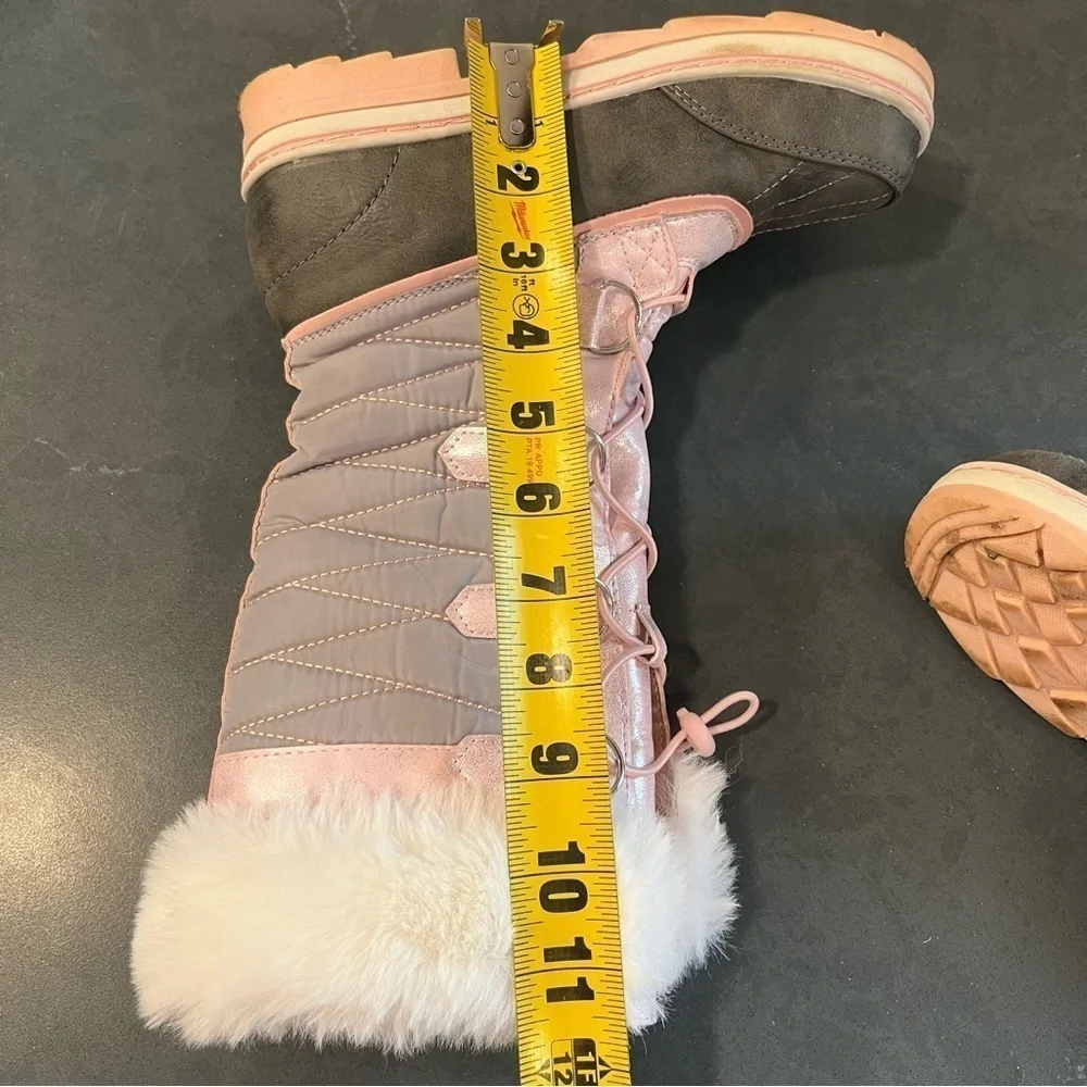 Justice sz 3Y pink lace-up tall insulated duck boots